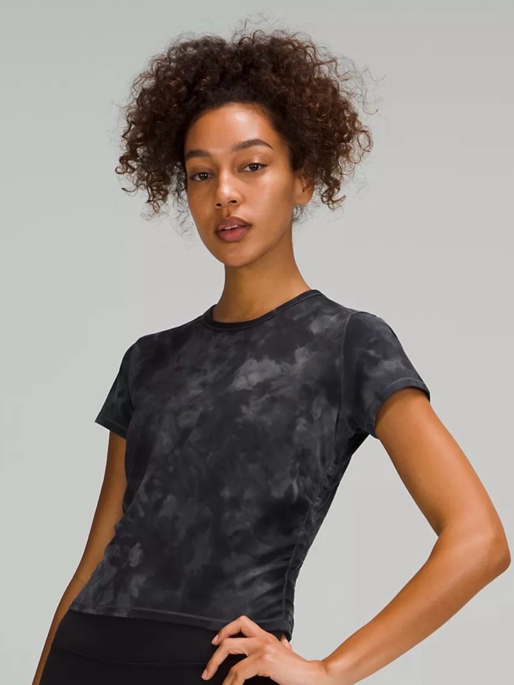 🍋 Lululemon All It Takes Short Sleeve Diamond Dye Pitch Grey | 8